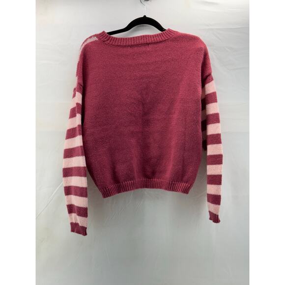 Women's Almost famous size large pink flower design cropped sweater - Picture 6 of 7